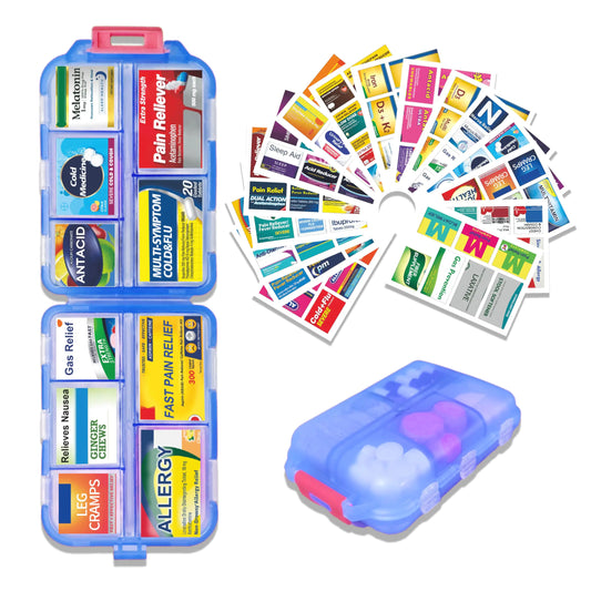 Nomad Sidekick Travel Medicine Organizer (With Labels)